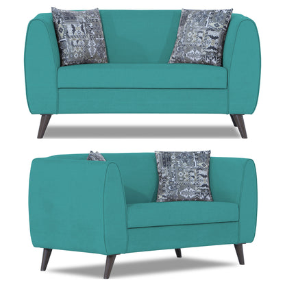 Adorn India Mason 3+2 5 Seater Sofa Set (Aqua Blue)