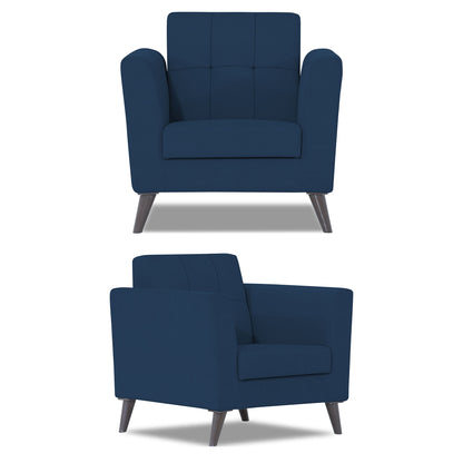 Adorn India Dannis 3+1+1 5 Seater Sofa Set (Blue) (3 Year Warranty)