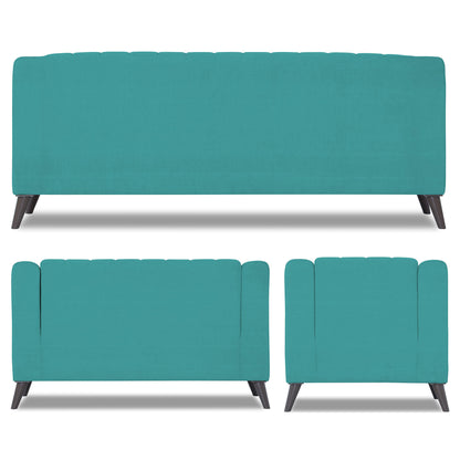 Adorn India Premium Laurel 3+2+1 6 Seater Sofa Set (Aqua Blue) (3 Year Warranty)