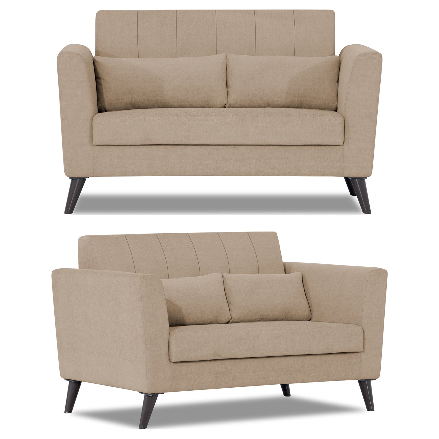 Adorn India Daniel 3+2 5 Seater Sofa Set (Beige) (3 Year Warranty)