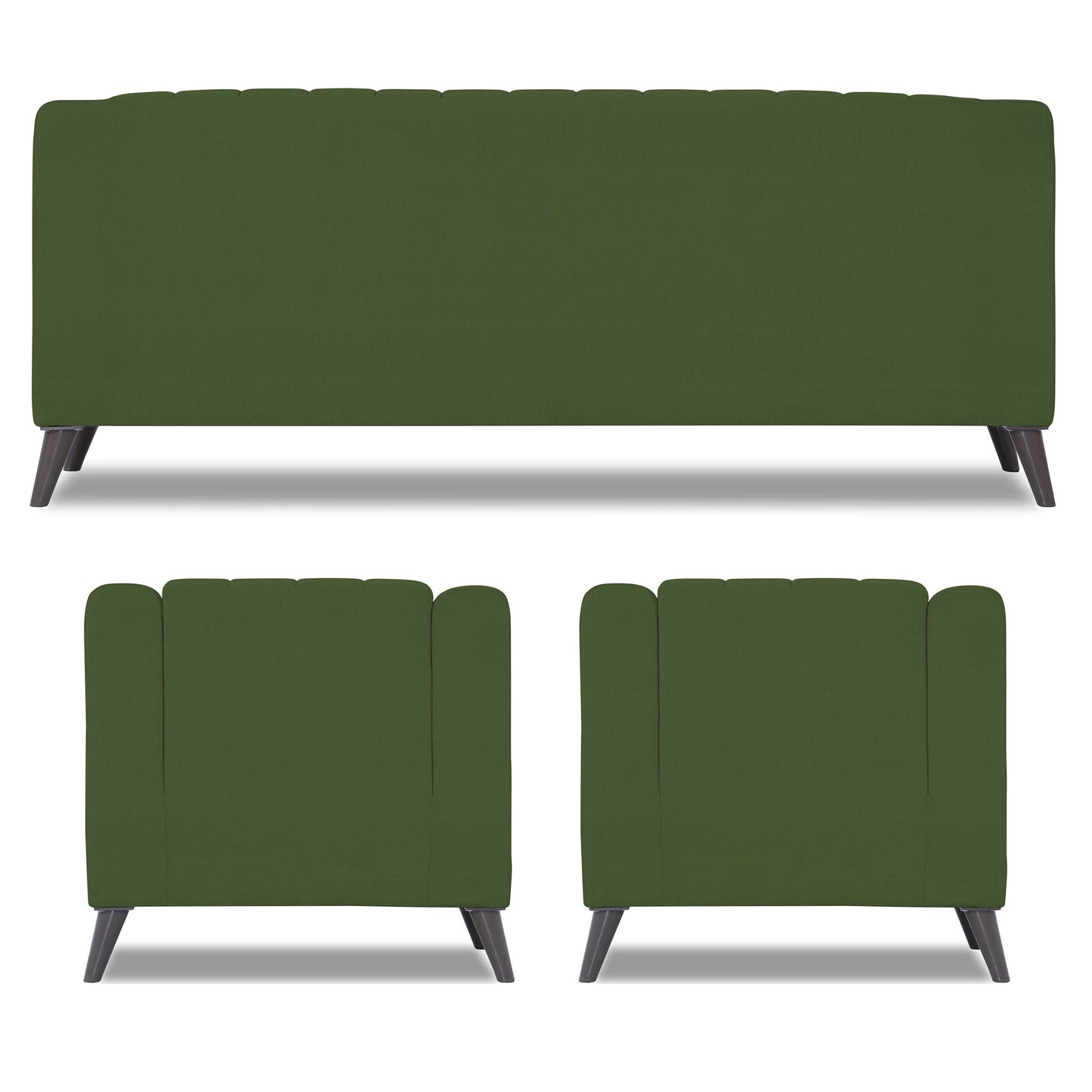 Adorn India Premium Laurel 3+1+1 5 Seater Sofa Set (Green) (3 Year Warranty)