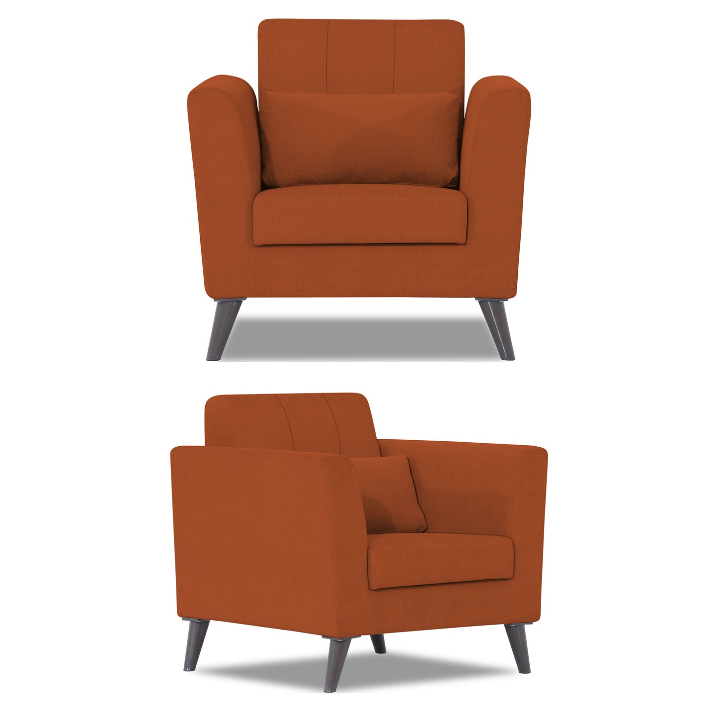Adorn India Daniel 3+1+1 5 Seater Sofa Set (Rust) (3 Year Warranty)