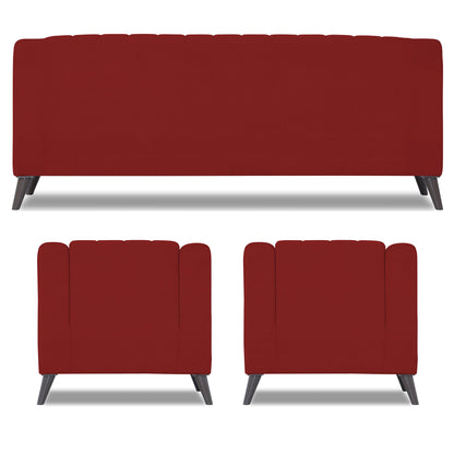 Adorn India Premium Laurel 3+1+1 5 Seater Sofa Set (Red) (3 Year Warranty)