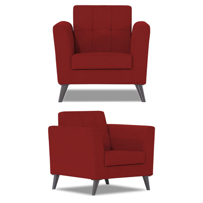 Adorn India Dannis 3+1+1 5 Seater Sofa Set (Red) (3 Year Warranty)