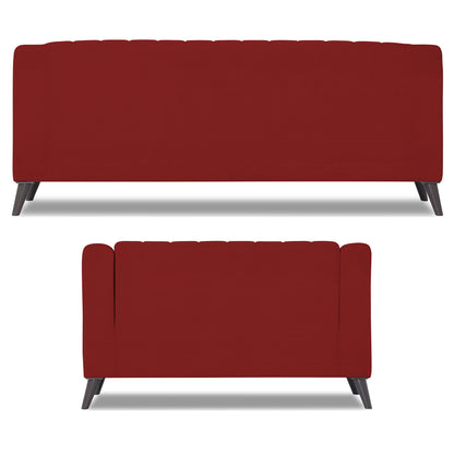 Adorn India Premium Laurel 3+2 5 Seater Sofa Set (Red) (3 Year Warranty)