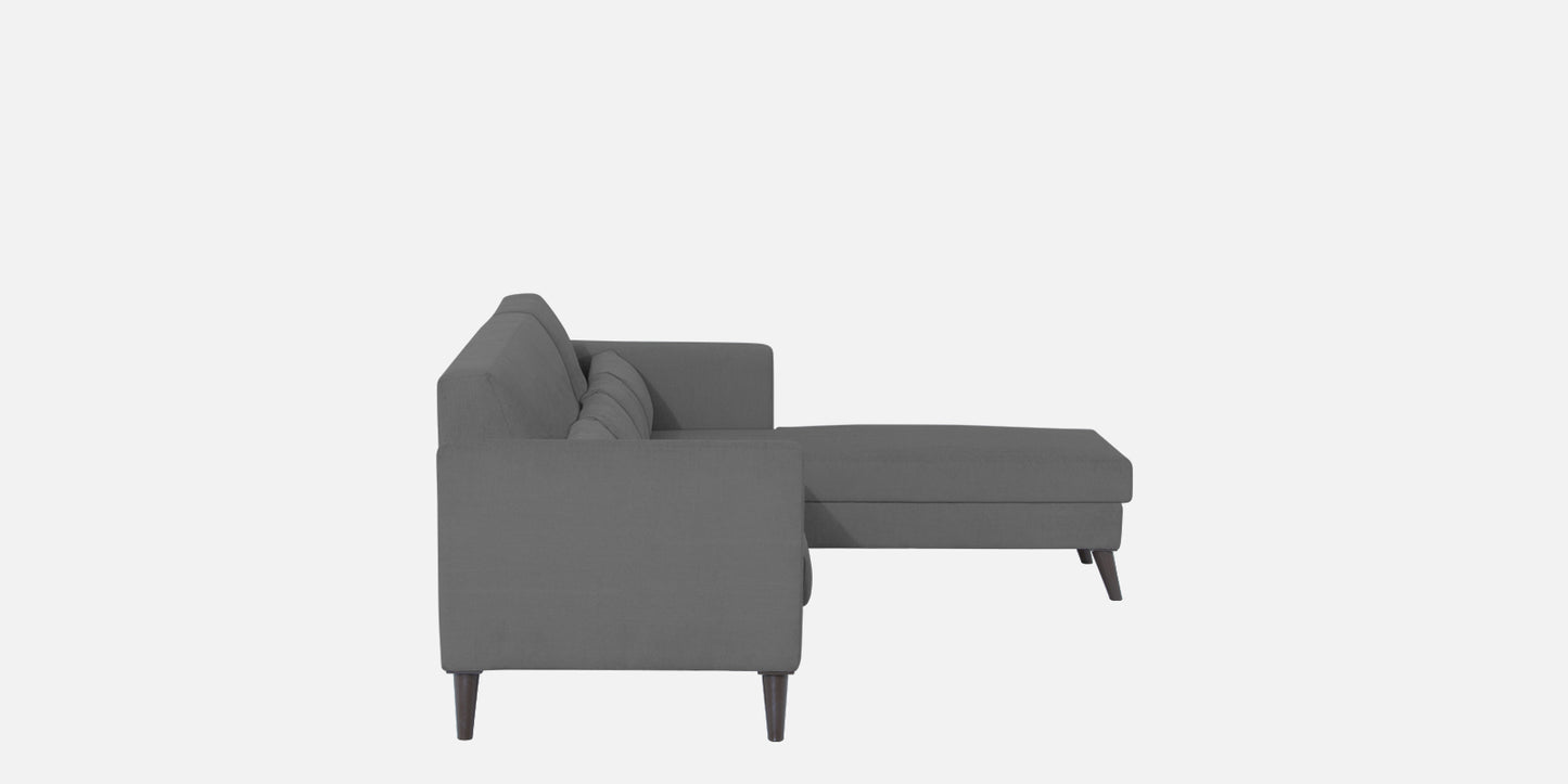 Adorn India Daniel L Shape 6 Seater Sofa Set RHS (Grey) (3 Year Warranty)