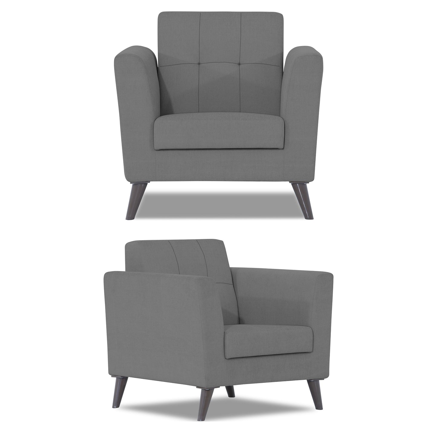 Adorn India Dannis 3+2+1 6 Seater Sofa Set (Grey) (3 Year Warranty)