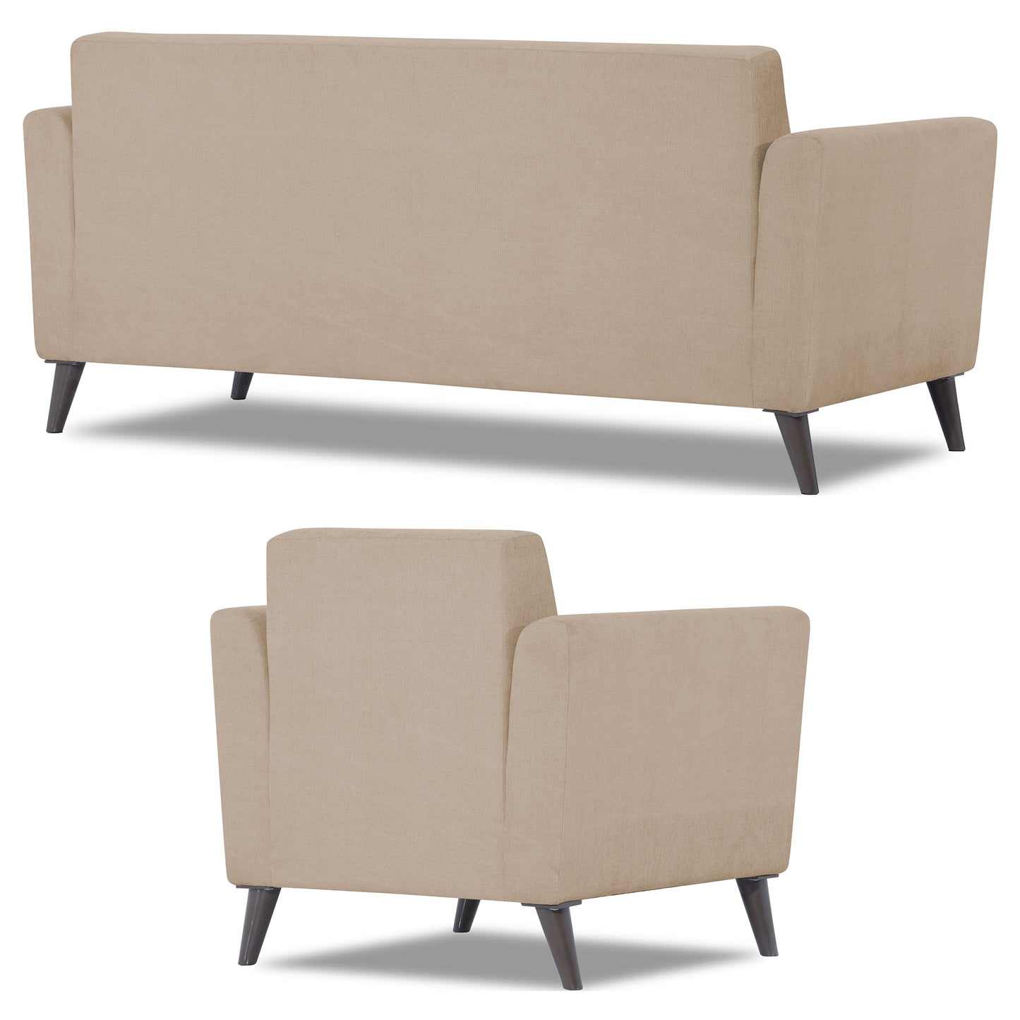 Adorn India Daniel 3+1+1 5 Seater Sofa Set (Beige) (3 Year Warranty)