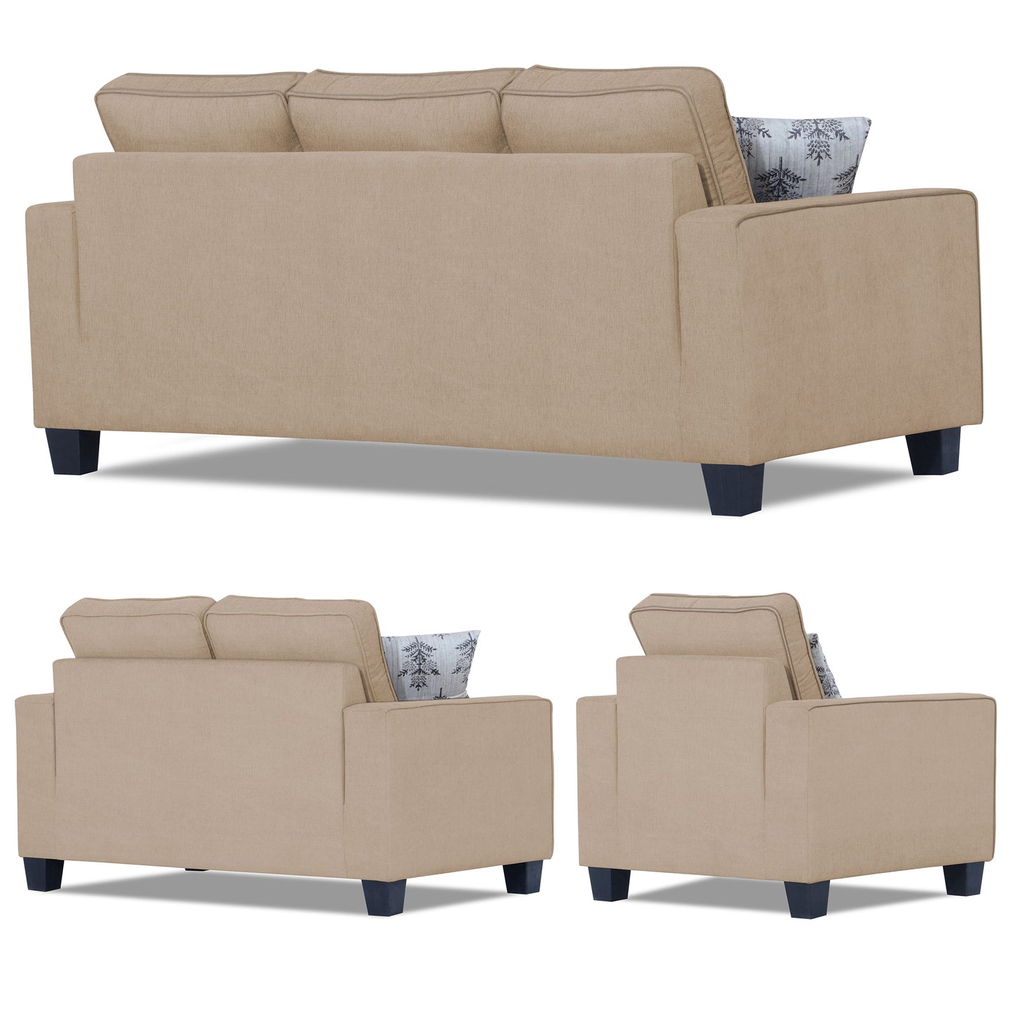 Adorn India Camden 3+2+1 6 Seater Sofa Set (Aqua Blue) (3 Year Warranty)