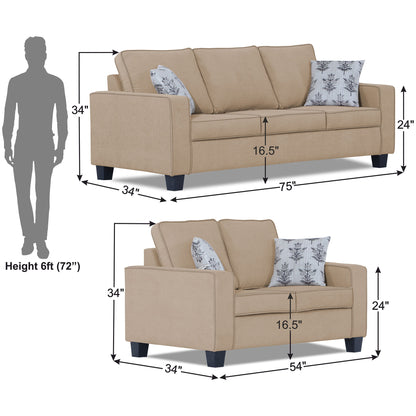 Adorn India Camden 5 Seater 3+2 Sofa Set