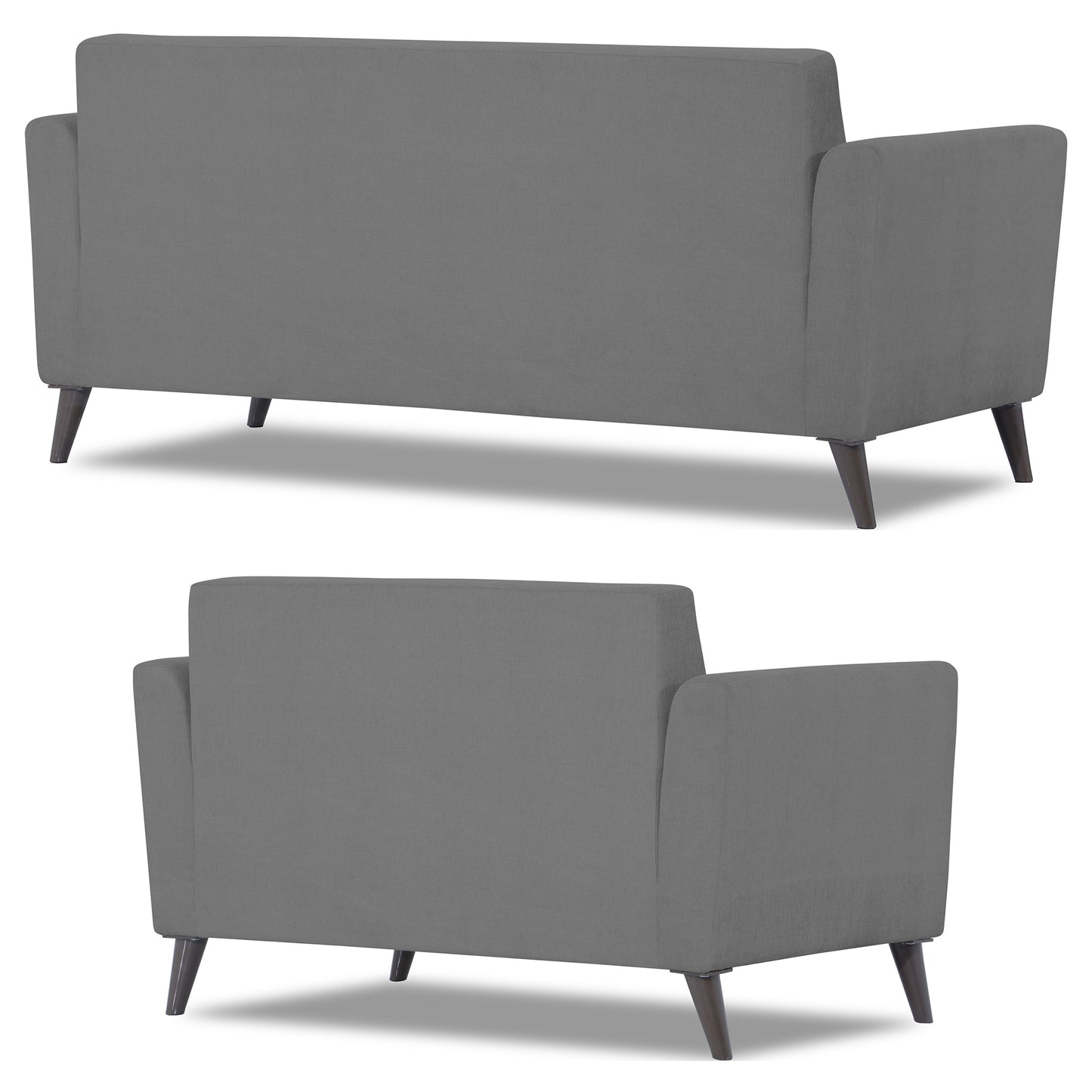 Adorn India Daniel 3+2 5 Seater Sofa Set (Grey) (3 Year Warranty)