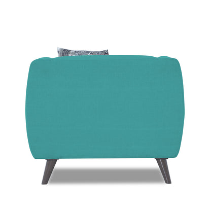 Adorn India Mason 1 Seater Sofa (Aqua Blue)