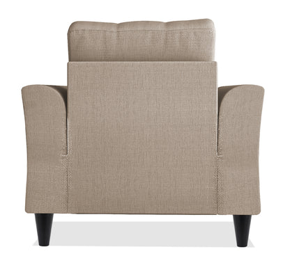Adorn India Maddox Tufted 1 Seater Sofa (Beige) (3 Year Warranty)