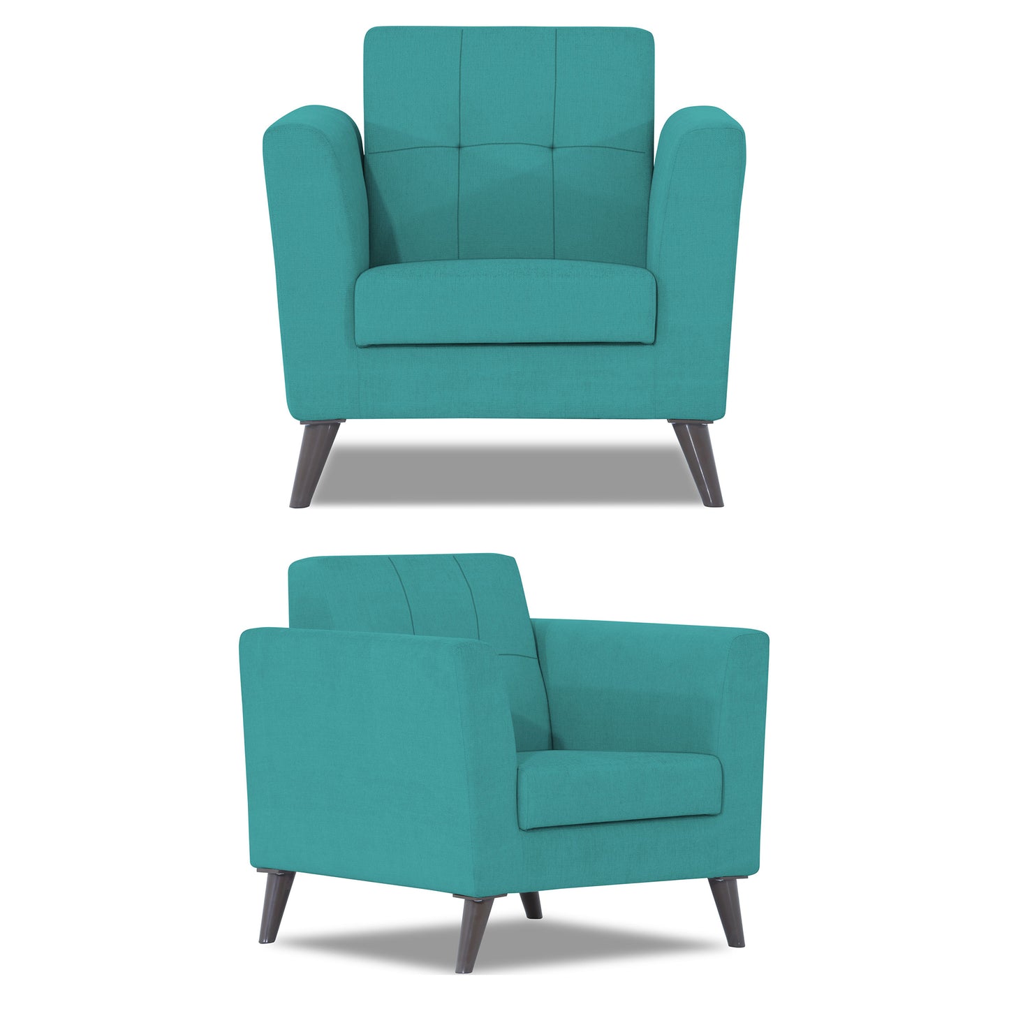 Adorn India Dannis 3+2+1 6 Seater Sofa Set (Aqua Blue) (3 Year Warranty)