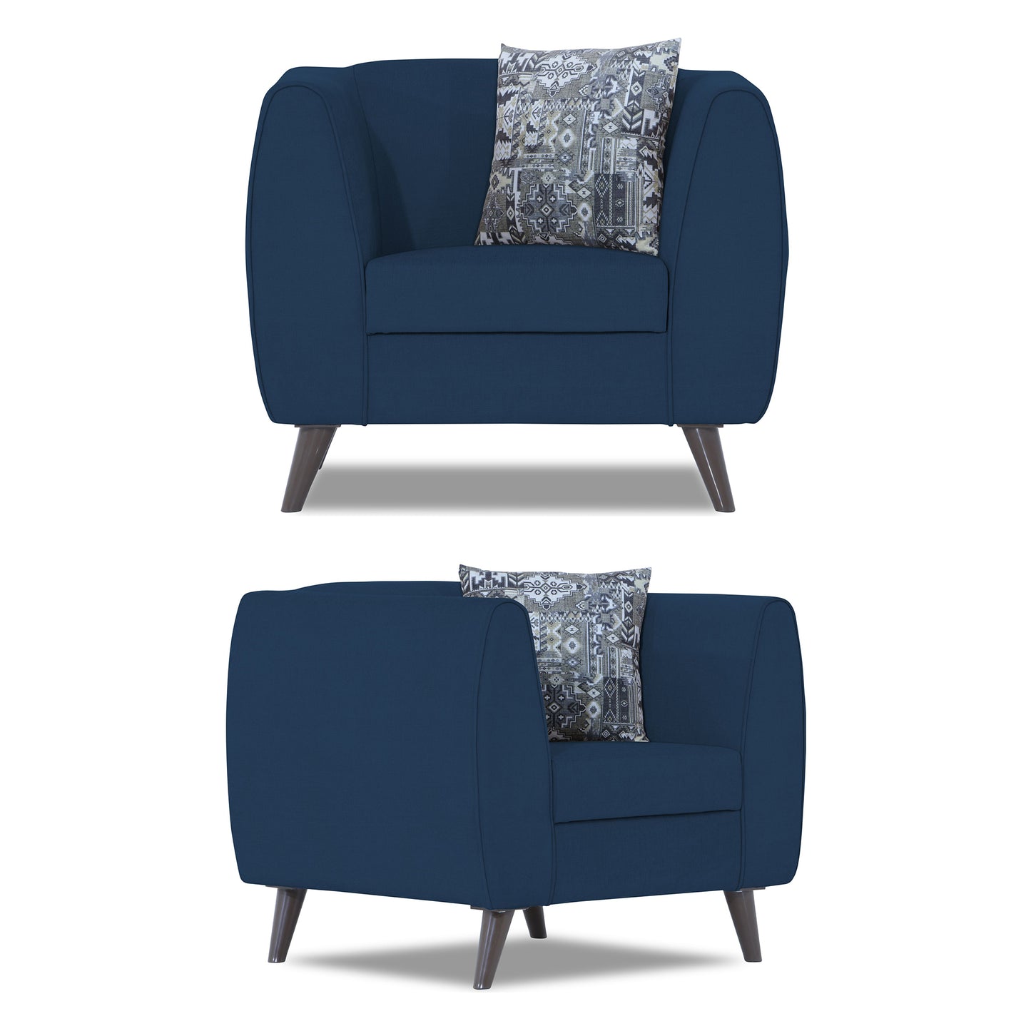 Adorn India Mason 3+2+1 6 Seater Sofa Set (Aqua Blue)