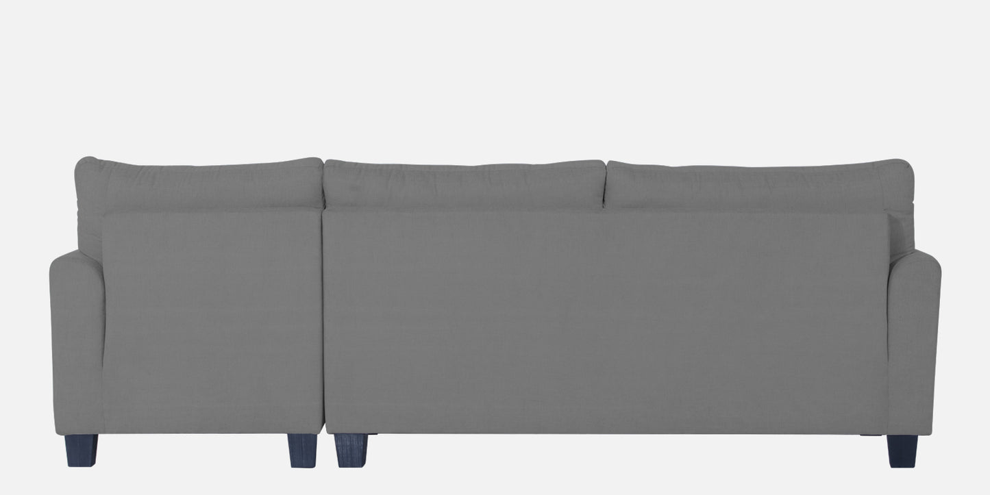 Adorn India Moris L Shape 6 Seater Sofa Set RHS (Grey) (3 Year Warranty)