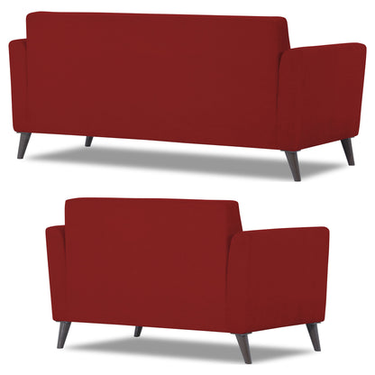 Adorn India Daniel 3+2 5 Seater Sofa Set (Red) (3 Year Warranty)