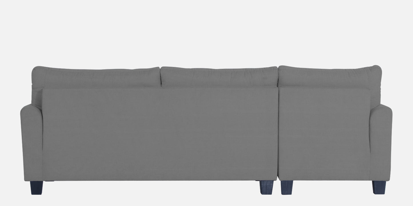 Adorn India Moris L Shape 6 Seater Sofa Set LHS (Grey) (3 Year Warranty)