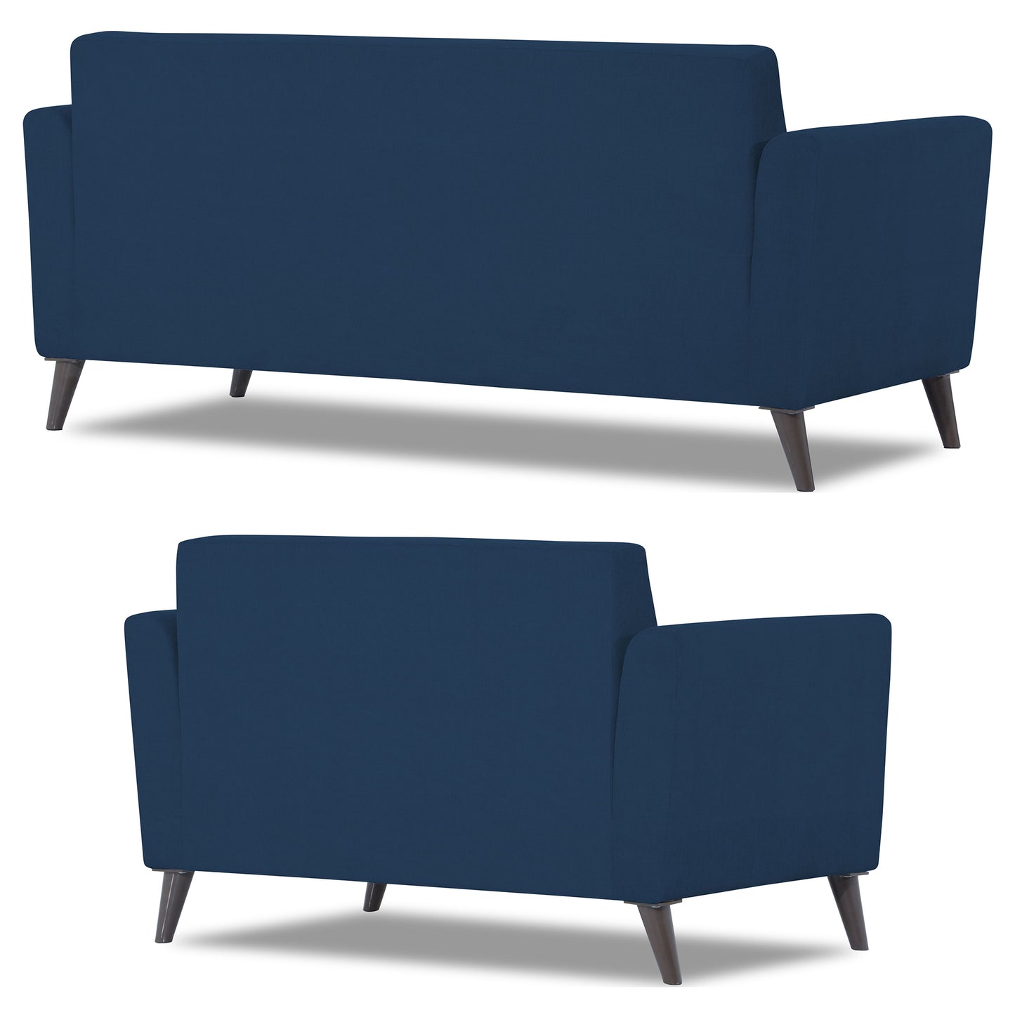 Adorn India Dannis 3+2 5 Seater Sofa Set (Blue) (3 Year Warranty)
