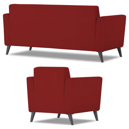 Adorn India Daniel 3+1+1 5 Seater Sofa Set (Red) (3 Year Warranty)