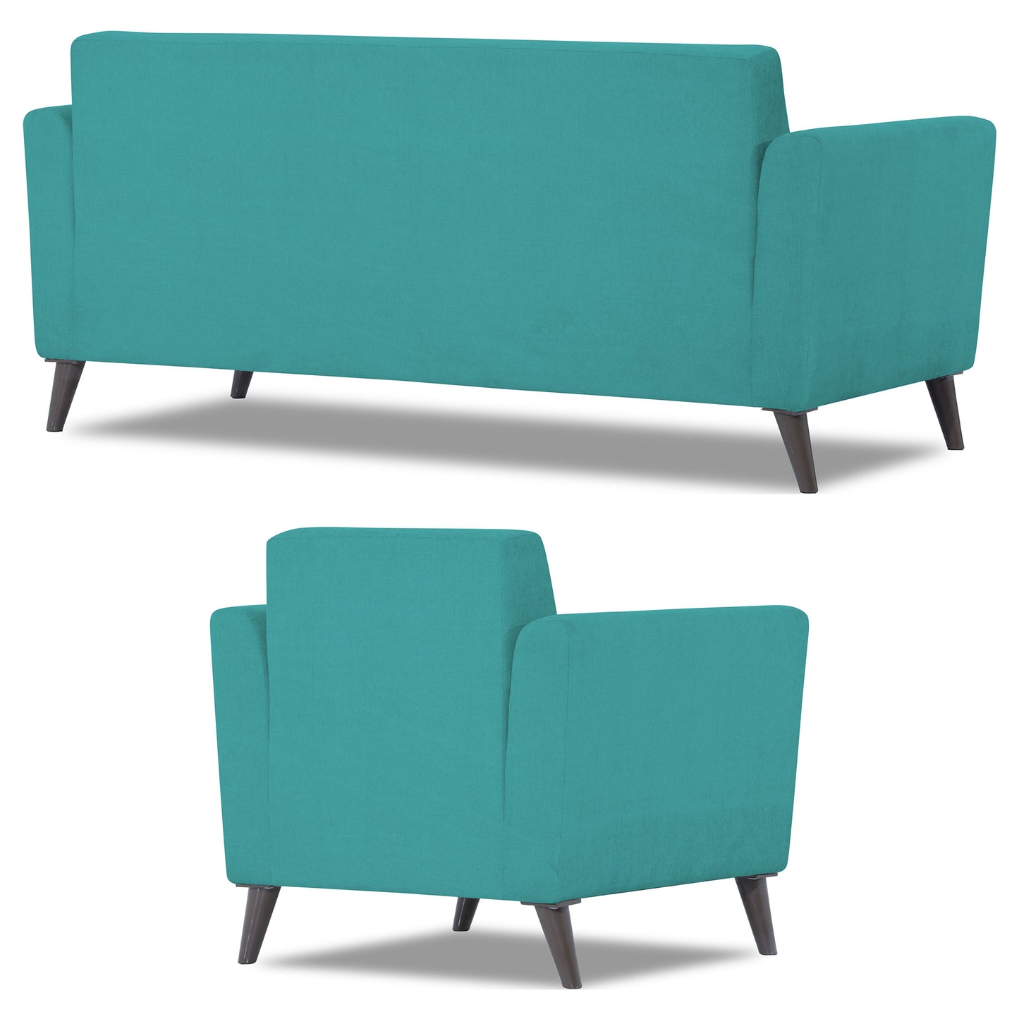 Adorn India Dannis 3+1+1 5 Seater Sofa Set (Aqua Blue) (3 Year Warranty)