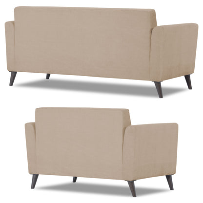 Adorn India Dannis 3+2 5 Seater Sofa Set (Beige) (3 Year Warranty)