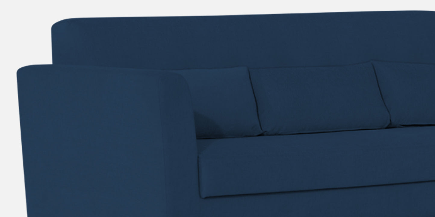 Adorn India Daniel L Shape 6 Seater Sofa Set RHS (Blue) (3 Year Warranty)