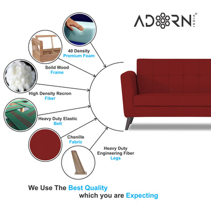 Adorn India Dannis 3 Seater Sofa