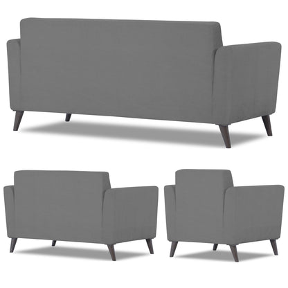 Adorn India Daniel 3+2+1 6 Seater Sofa Set (Grey) (3 Year Warranty)