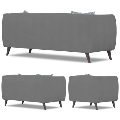 Adorn India Mason 3+2+1 6 Seater Sofa Set (Aqua Blue)