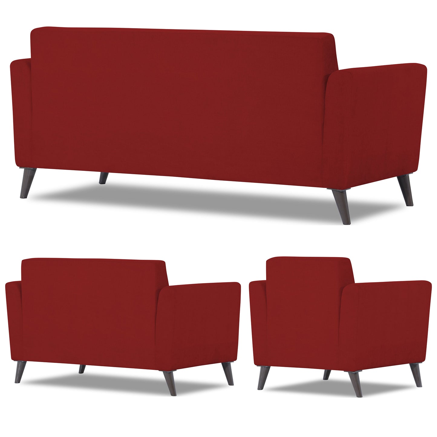 Adorn India Dannis 3+2+1 6 Seater Sofa Set (Red) (3 Year Warranty)