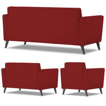 Adorn India Dannis 3+2+1 6 Seater Sofa Set (Red) (3 Year Warranty)