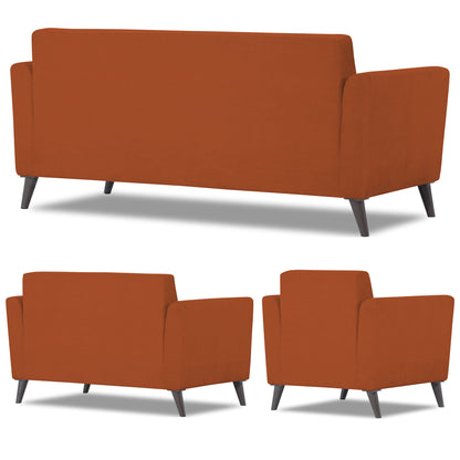Adorn India Daniel 3+2+1 6 Seater Sofa Set (Rust) (3 Year Warranty)