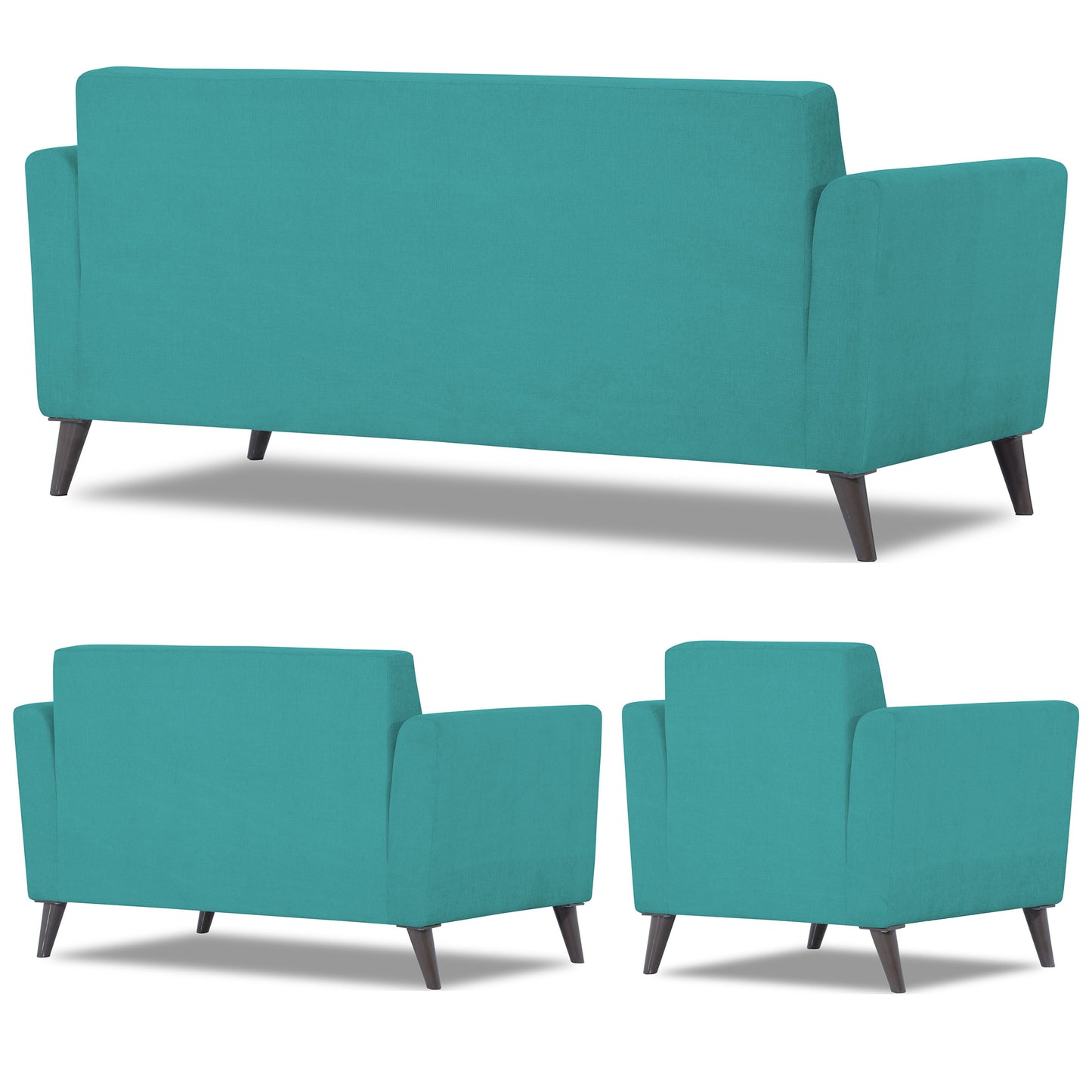 Adorn India Daniel 3+2+1 6 Seater Sofa Set (Aqua Blue) (3 Year Warranty)