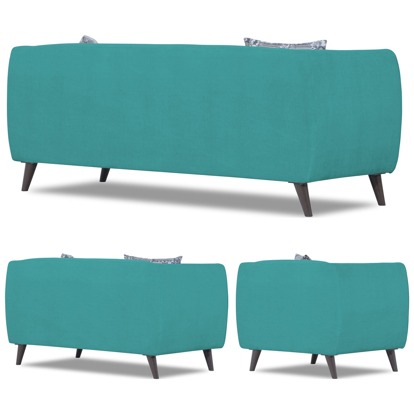 Adorn India Mason 3+2+1 6 Seater Sofa Set (Aqua Blue)