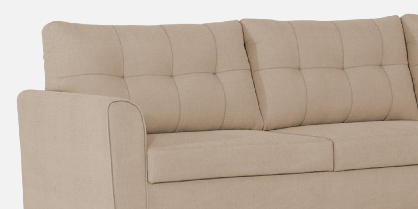 Adorn India Moris L Shape 6 Seater Sofa Set RHS (Beige) (3 Year Warranty)
