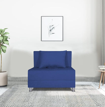 Adorn India Easy Alyn Plus Decent 2 Seater Sofa Cum Bed (3x6) (Blue) (1 Year Warranty)