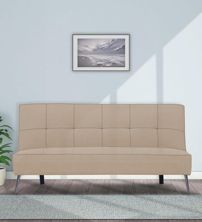 Adorn India Benjamin 3 Seater Sofa Cum Bed (Beige) (3 Year Warranty)