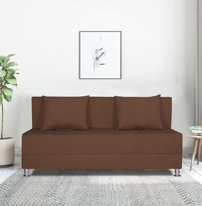 Adorn India Easy Alyn Plus Decent 3 Seater Sofa Cum Bed (5X6) (Brown) (1 Year Warranty)