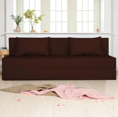 Adorn India Acura 3 Seater Sofa (Brown & Beige)