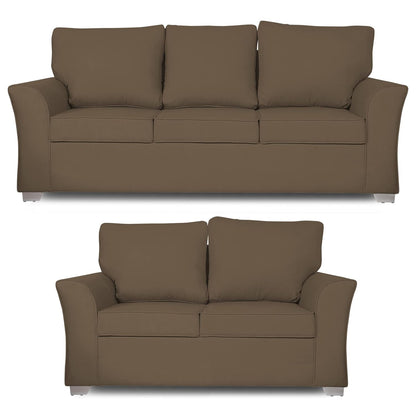 Adorn India Alexia 3+2 Five Seater Sofa Set (Camel)