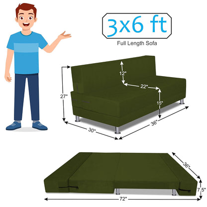 Adorn India Easy Alyn Plus Decent 2 Seater Sofa Cum Bed (3x6) (Green)(1 Year Warranty)