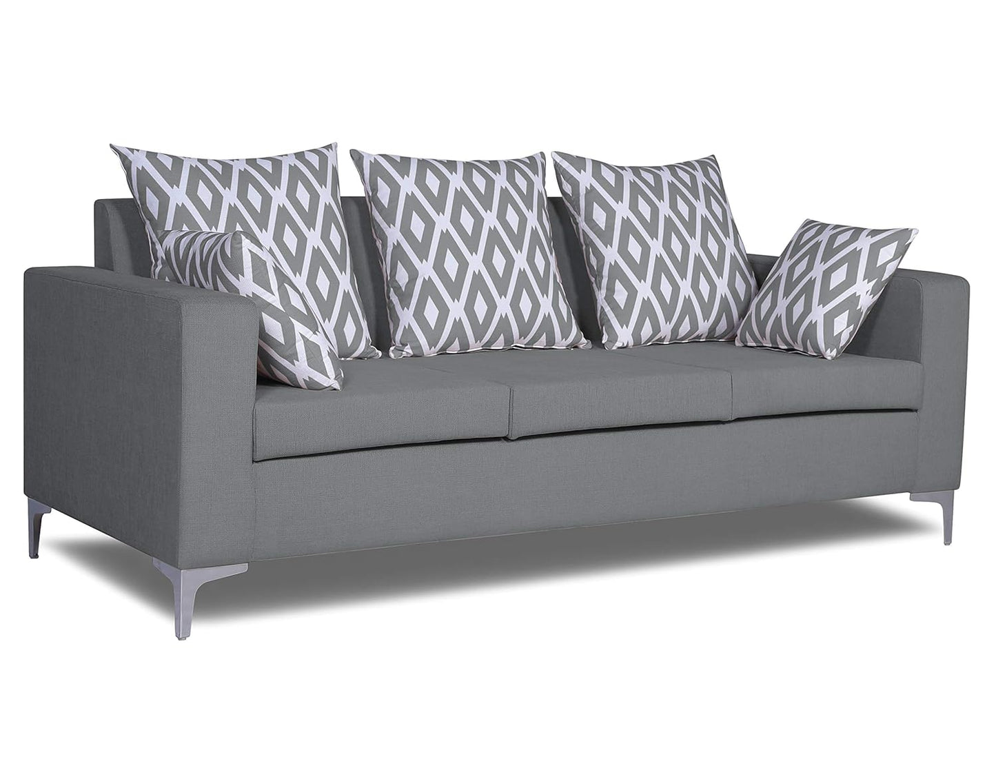 Adorn India Anigma 3 Seater Sofa (Grey)