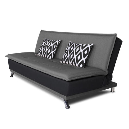 Adorn India Arden 4 Seater Rhombus Sofa Cum Bed 4 x 6 (Grey & Black) (3 Year Warranty)