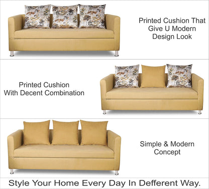 Adorn India Alita 3+2+1 Compact 6 Seater Sofa Set (Beige)