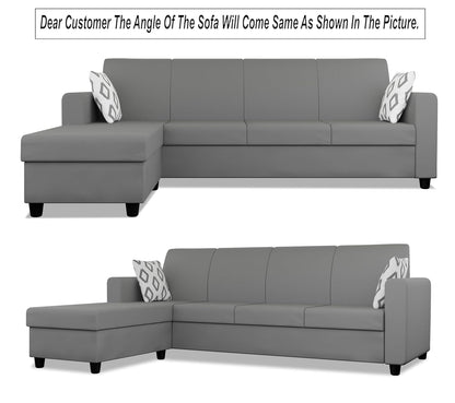Adorn India Monteno L Shape 5 Seater Sofa Set LHS(Grey) (3 Year Warranty)