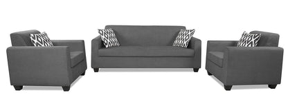 Adorn India Blazer 3-1-1 5 Seater Sofa Set (Grey)