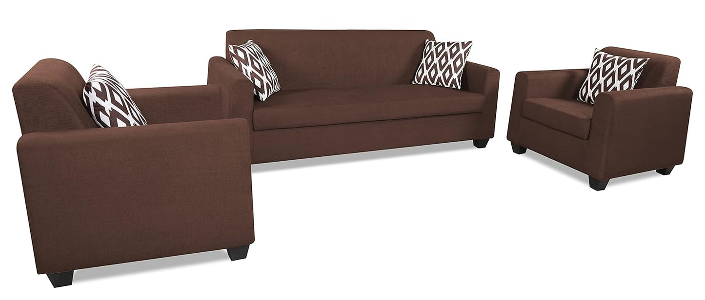 Adorn India Blazer Plus 3-1-1 Five Seater Sofa Set (Brown)