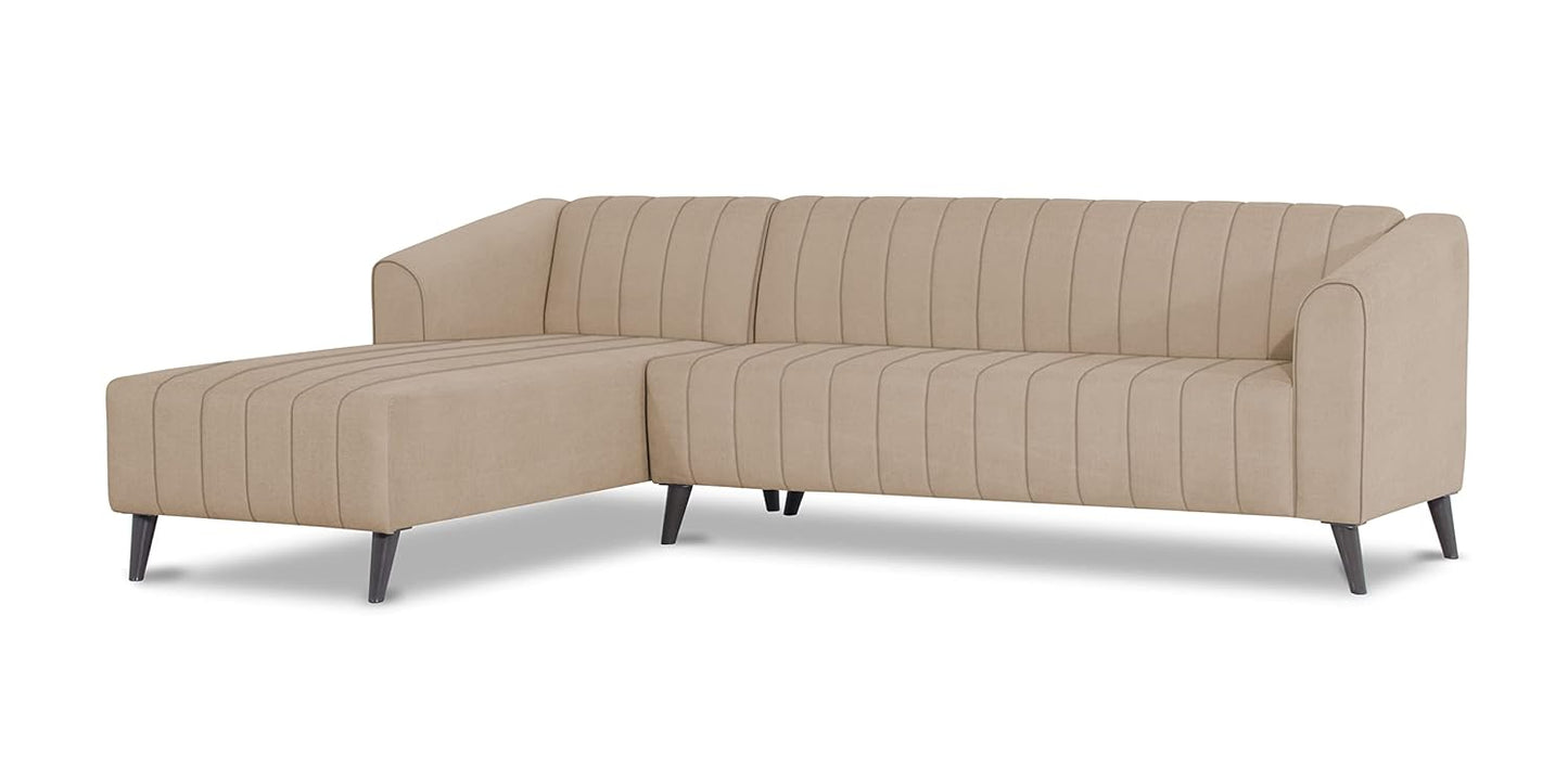 Adorn India Premium Laurel L Shape 6 Seater Sofa Set (LHS) (Beige) (3 Year Warranty)