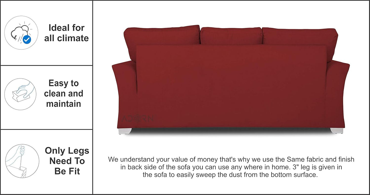 Adorn India Alexia 3+2 Five Seater Sofa Set (Maroon)